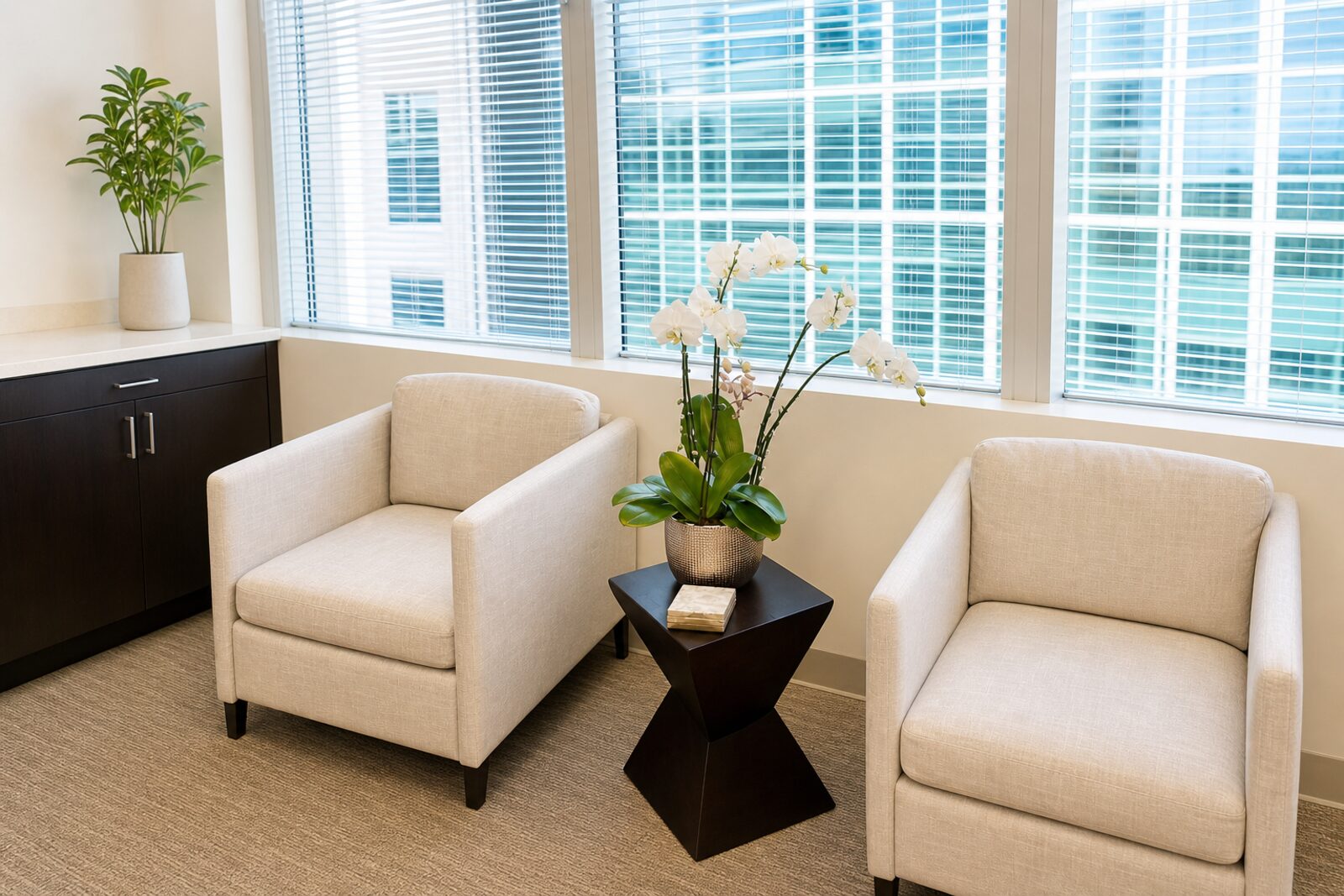 The waiting area at AH Clinics in San Diego