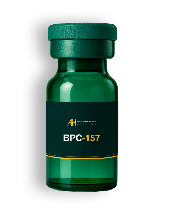 BPC-157 peptide vial from AH Clinics, highlighting regenerative therapy for healing and recovery.